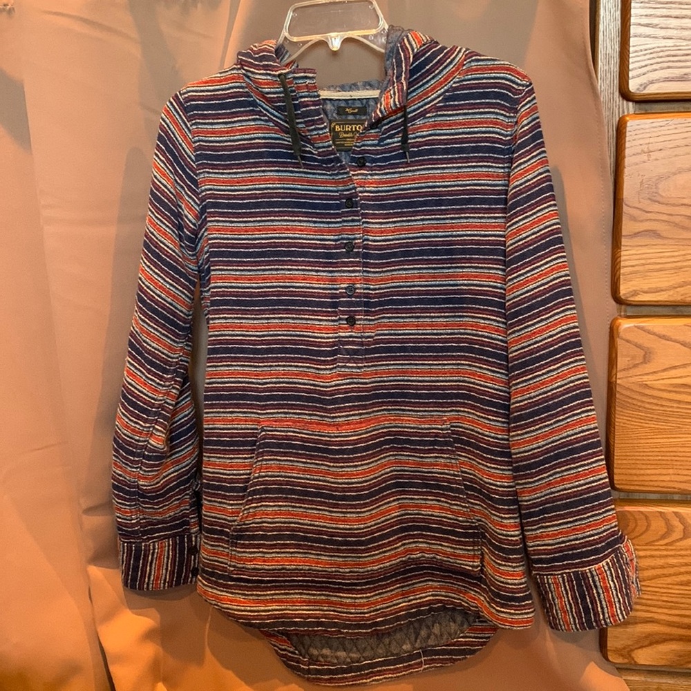 Burton hoodie striped hooded sweatshirt ski snowboard Streetwear unisex